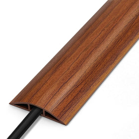 LZEOY 6ft cord cover in walnut wood hides cables neatly underfoot.