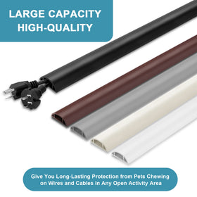 LZEOY beige cord hider ensures a smooth, wheel-friendly floor surface in busy areas.