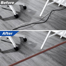 LZEOY Brown 8ft low-profile wire cover in offices and classrooms reduces trip hazards.