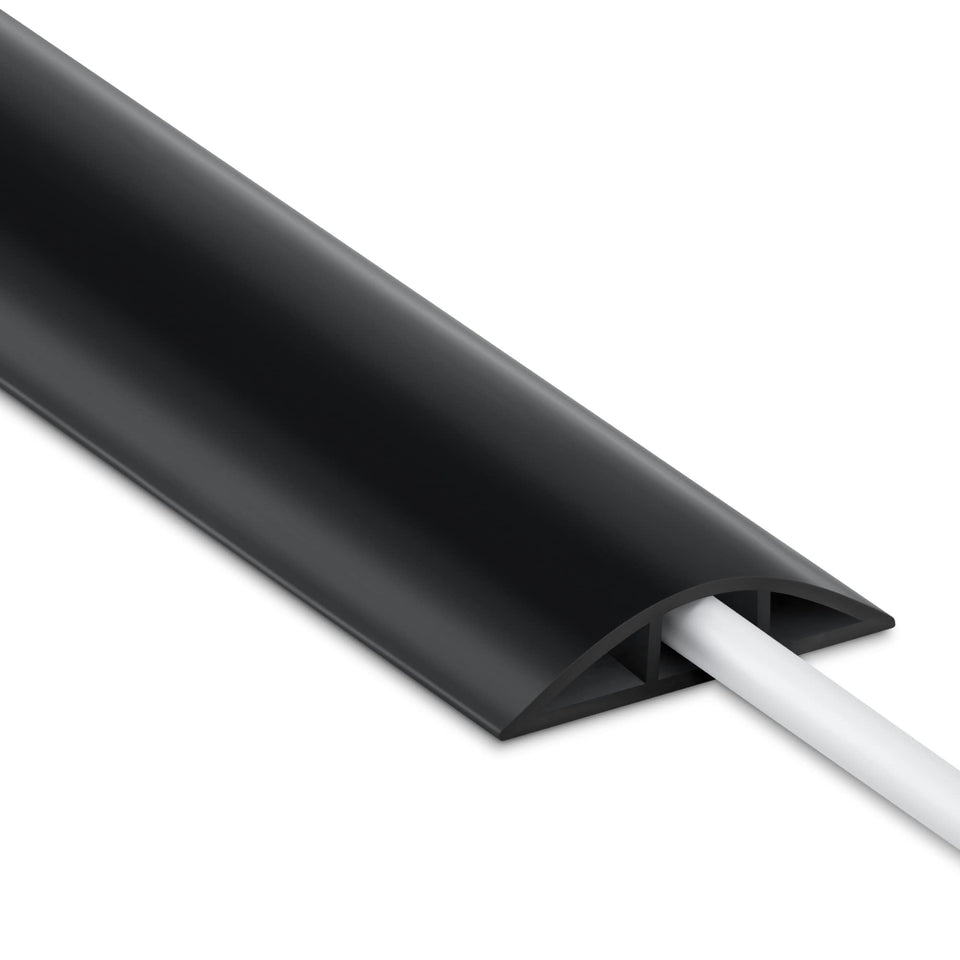 LZEOY cord cover on floor hides cables and reduces tripping hazards.