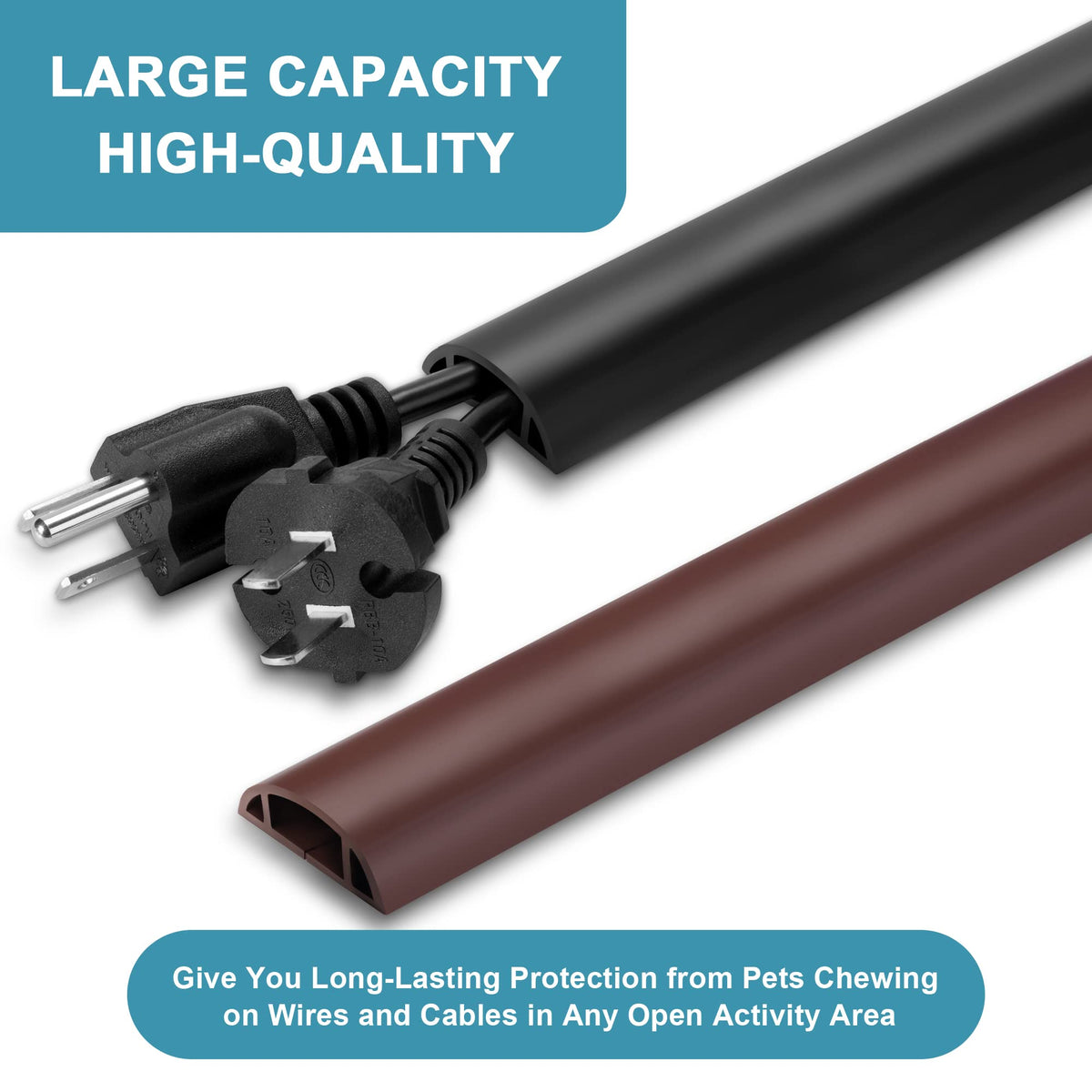 LZEOY floor cable channel protects wires in living rooms and offices, minimizing clutter.