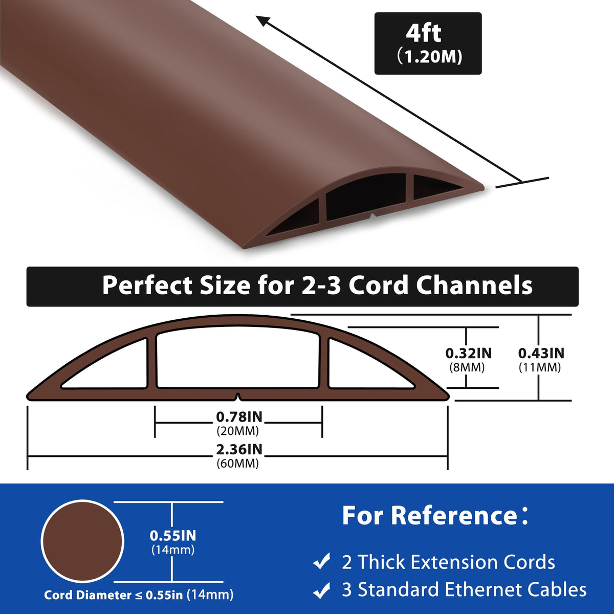 LZEOY floor cable concealer with adhesive base for secure mounting on floors.