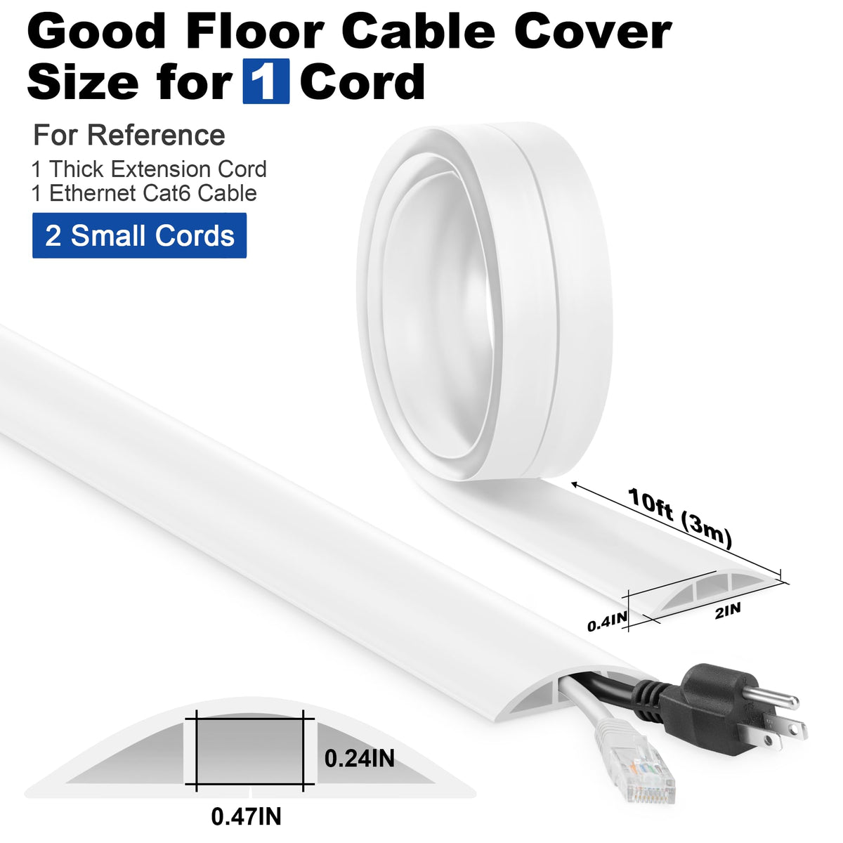 LZEOY floor cord cover with low-profile design blends with flooring and reduces trip hazards