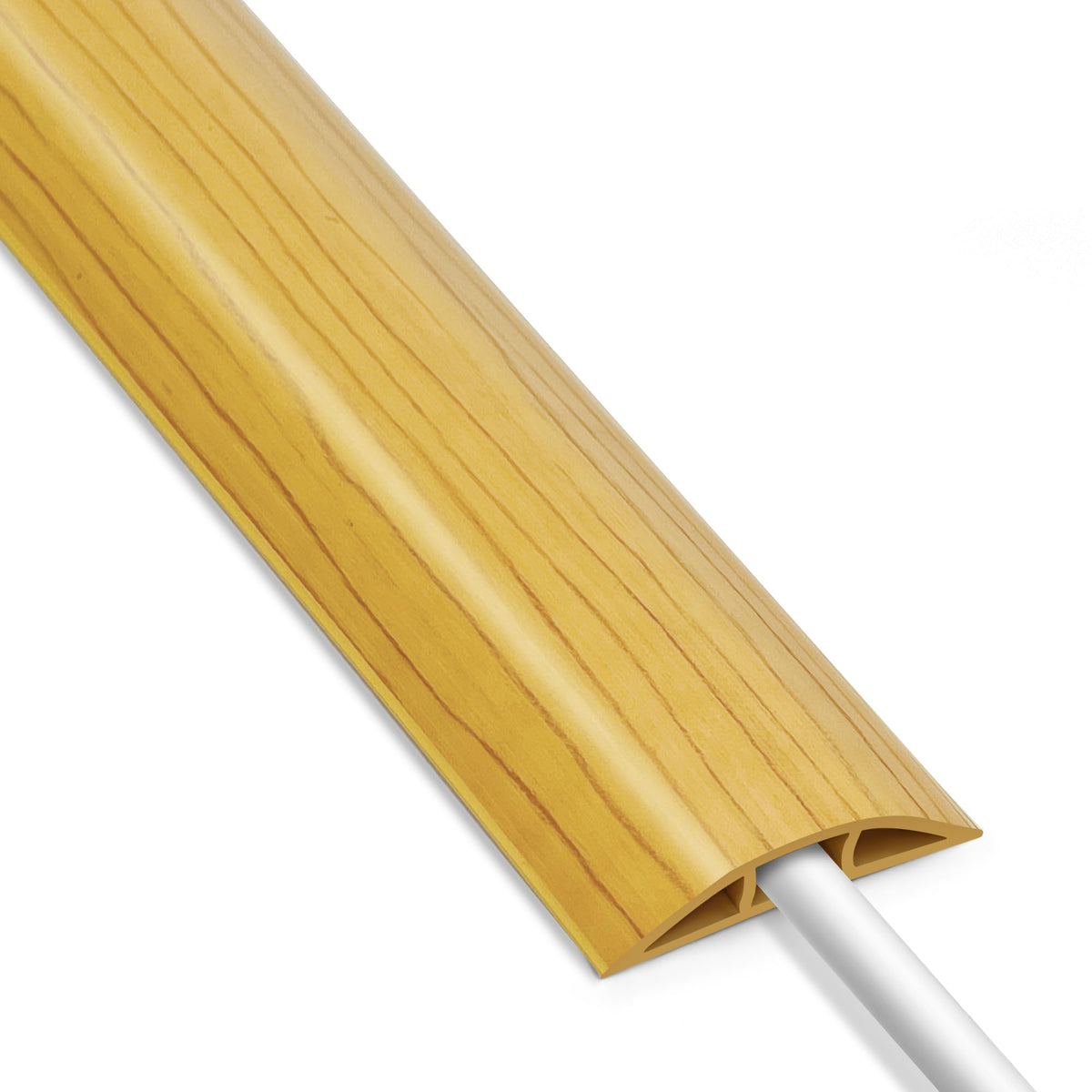 LZEOY floor cord cover in wood grain design hides cables neatly for a stylish floor.