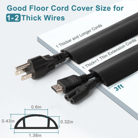 LZEOY floor wiring cover with a smooth surface blends with home decor and helps cable management.