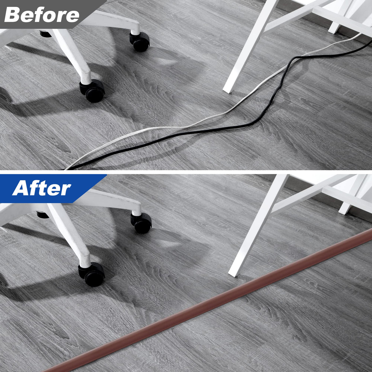 LZEOY pet protection for cables with cord cover on floor.