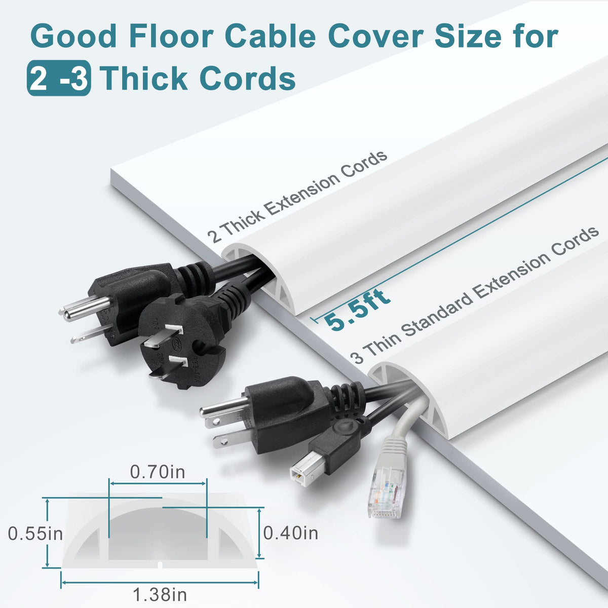 LZEOY soft PVC cord cover closeup shows flexible protection for cords