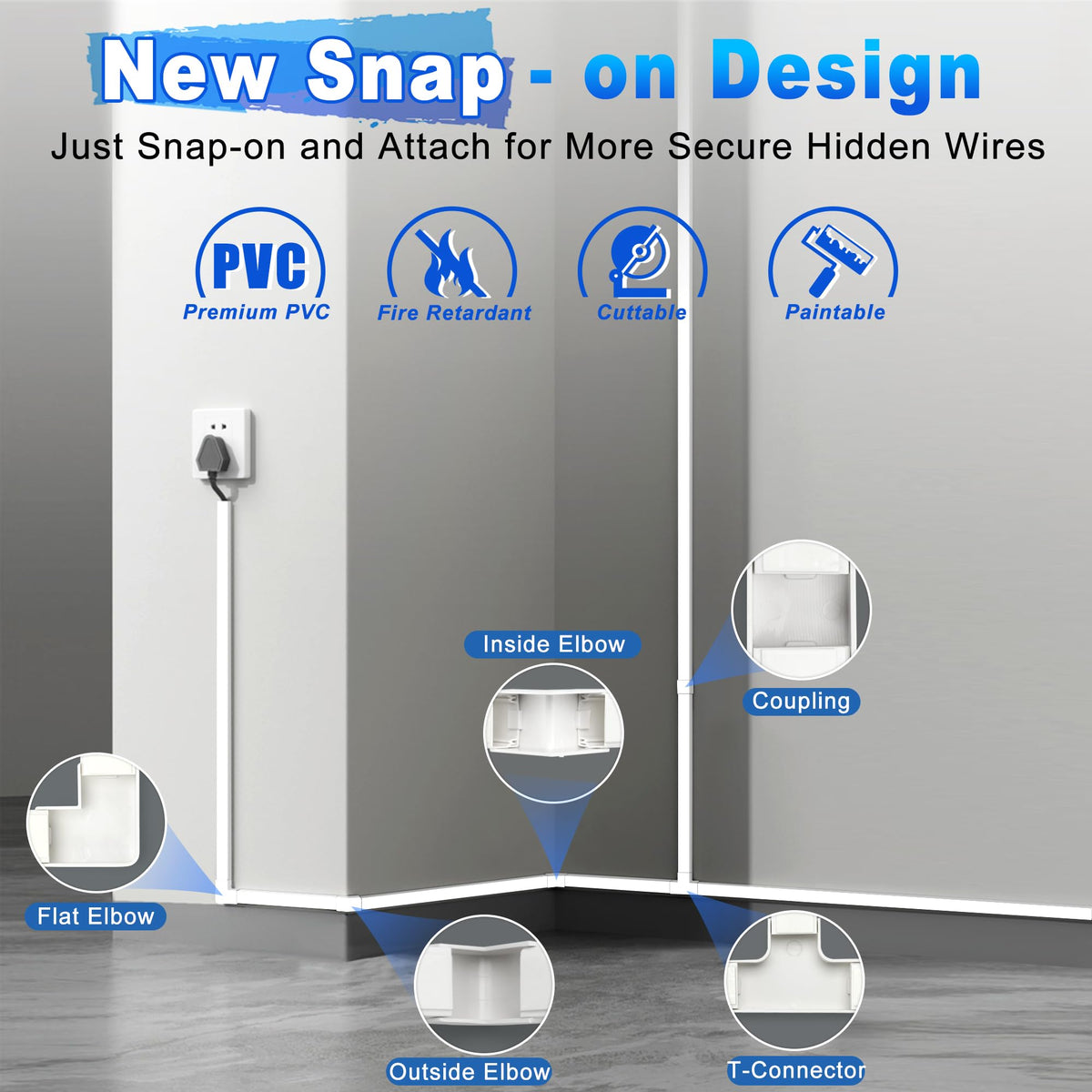LZEOY installed behind wall-mounted TV hiding cords for a clean living room look