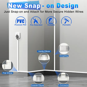 LZEOY installed behind wall-mounted TV hiding cords for a clean living room look