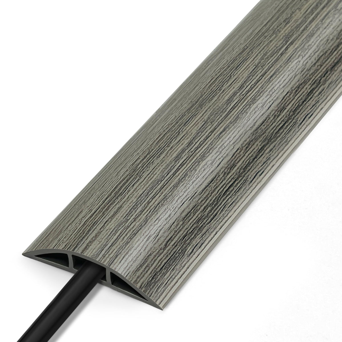 LZEOY cord cover on wood-grey floor conceals cables for a neater, safer space.