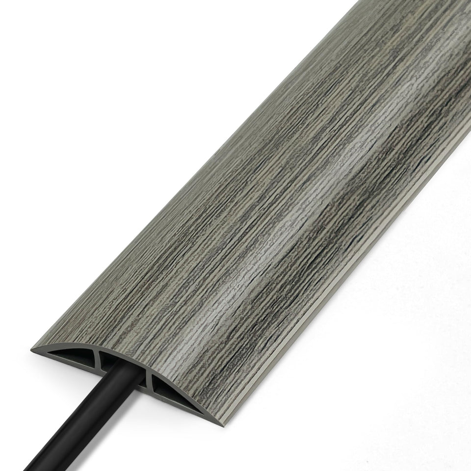 LZEOY cord cover on wood-grey floor conceals cables for a neater, safer space.