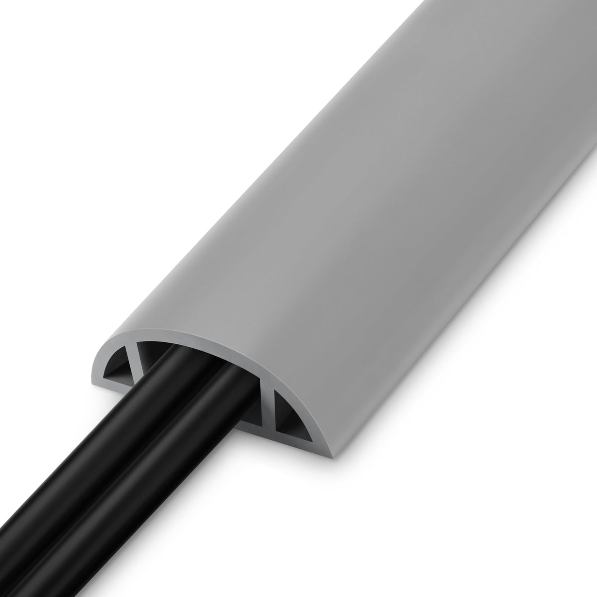 LZEOY 5.5ft floor cord cover in grey hides two to three cables for tidy spaces