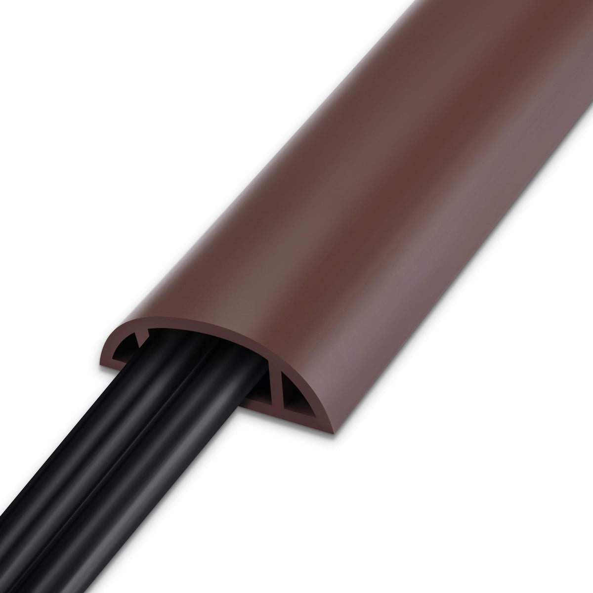 LZEOY 8.5ft cord cover in brown hides multiple cables for a tidy floor.