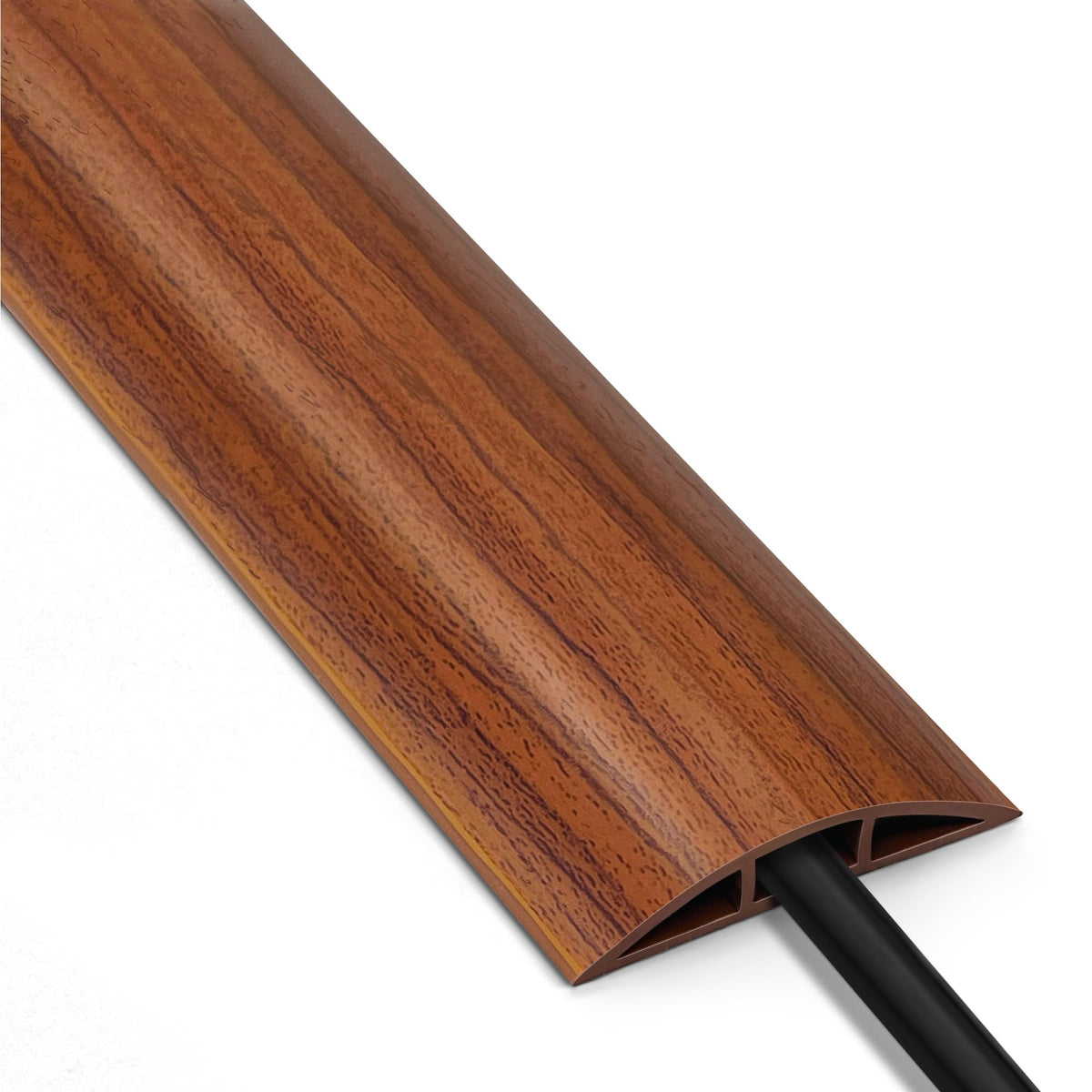 LZEOY cable floor cover with woodgrain hides wires while blending with decor.