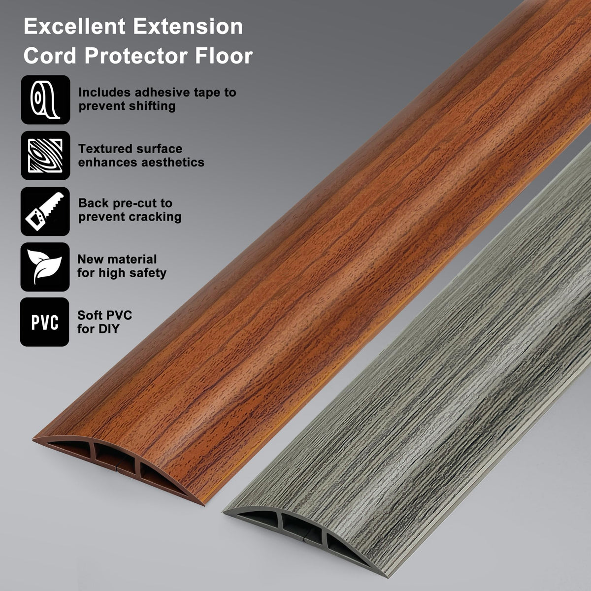 LZEOY cord cover with low profile helps minimize tripping hazards in busy spaces.