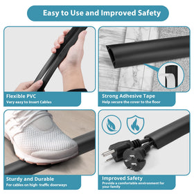 LZEOY easy-install cord cover keeps cables organized with included tape.