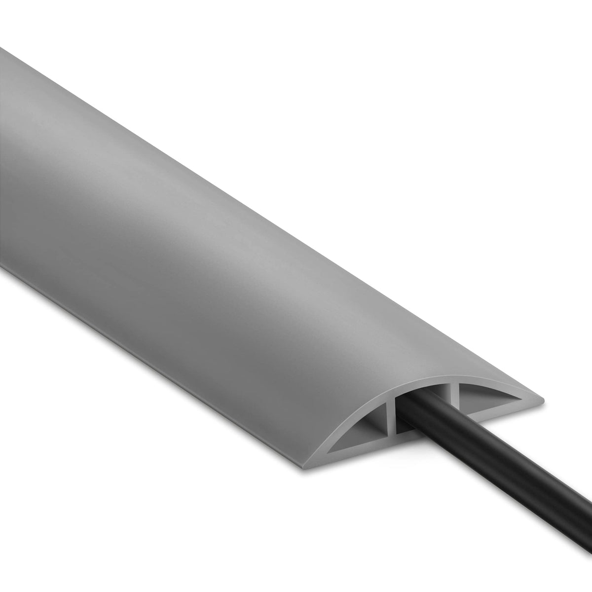 LZEOY floor cord cover 8ft grey protecting cables on hard floors and improving safety.