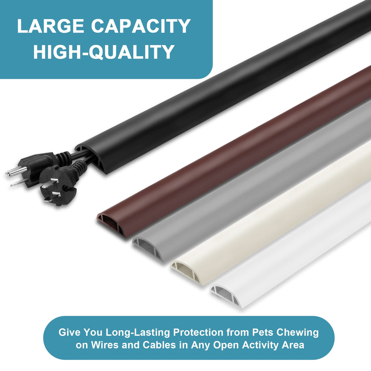 LZEOY smooth-surface cord cover cleans easily and allows wheels to pass.