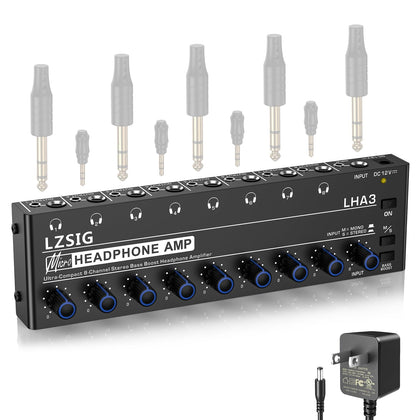 LZSIG front panel showing eight outputs and level controls for flexible monitoring
