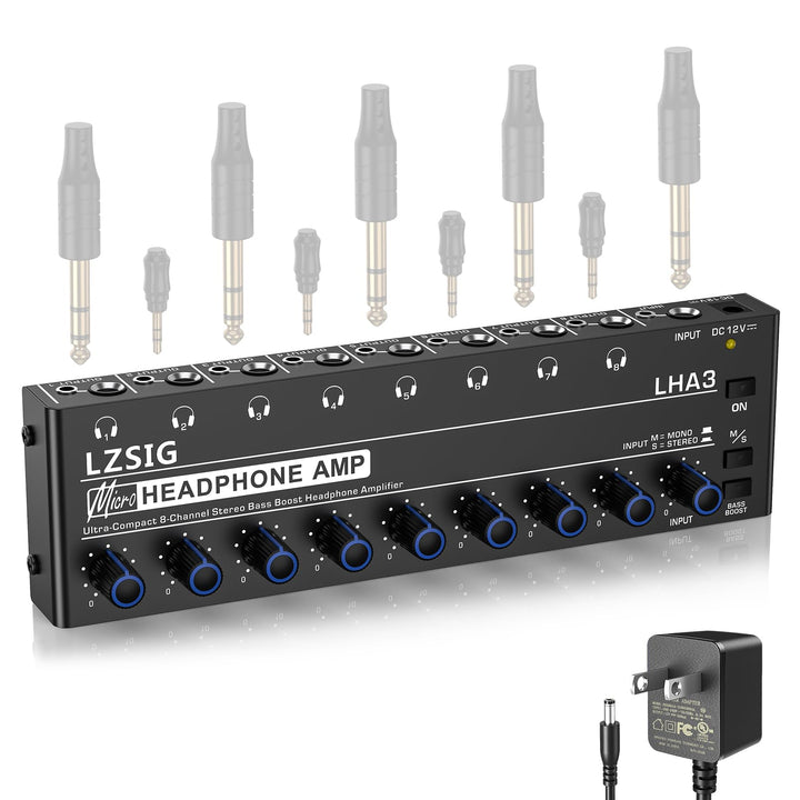 LZSIG front panel showing eight outputs and level controls for flexible monitoring