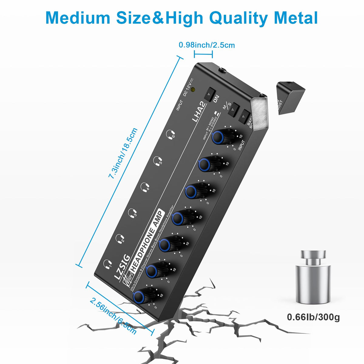 LZSIG next to a hand to show compact size and portable studio convenience