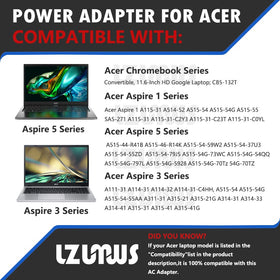LZUMWS 3-0x1-1mm DC plug highlighting Acer compatibility
