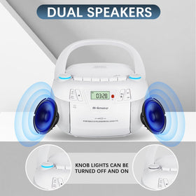 M-Amazup Boombox control panel and bass boost for enhanced listening