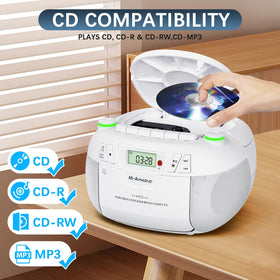 M-Amazup Boombox top-loading CD area for easy disc access and playback