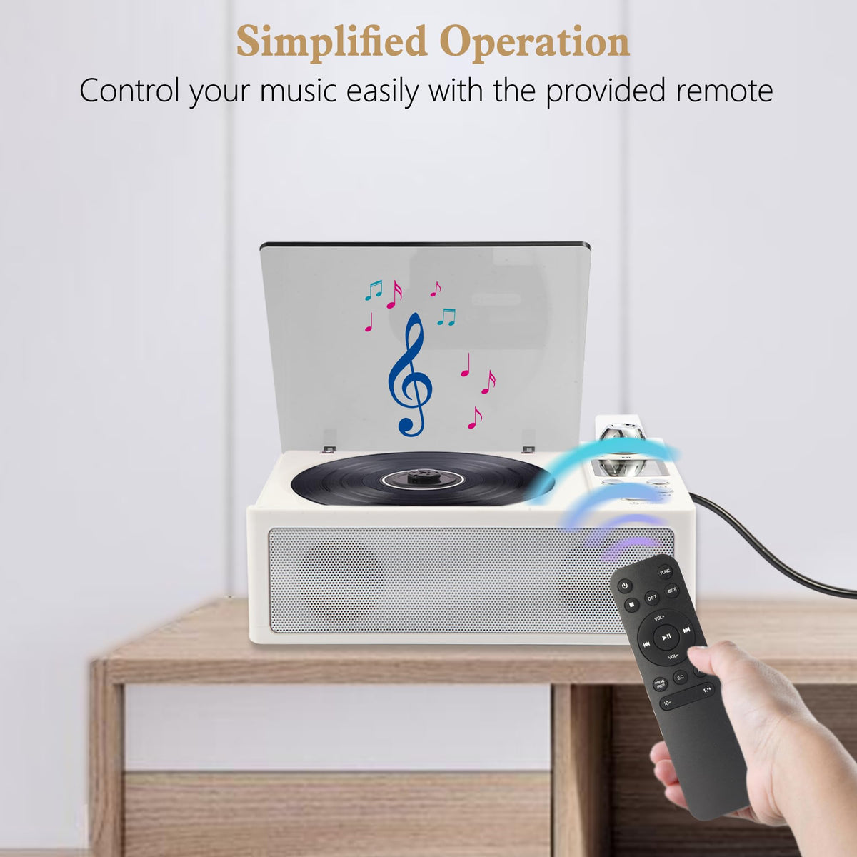 M-Amazup close-up volume knob and LCD display for simple, tactile control