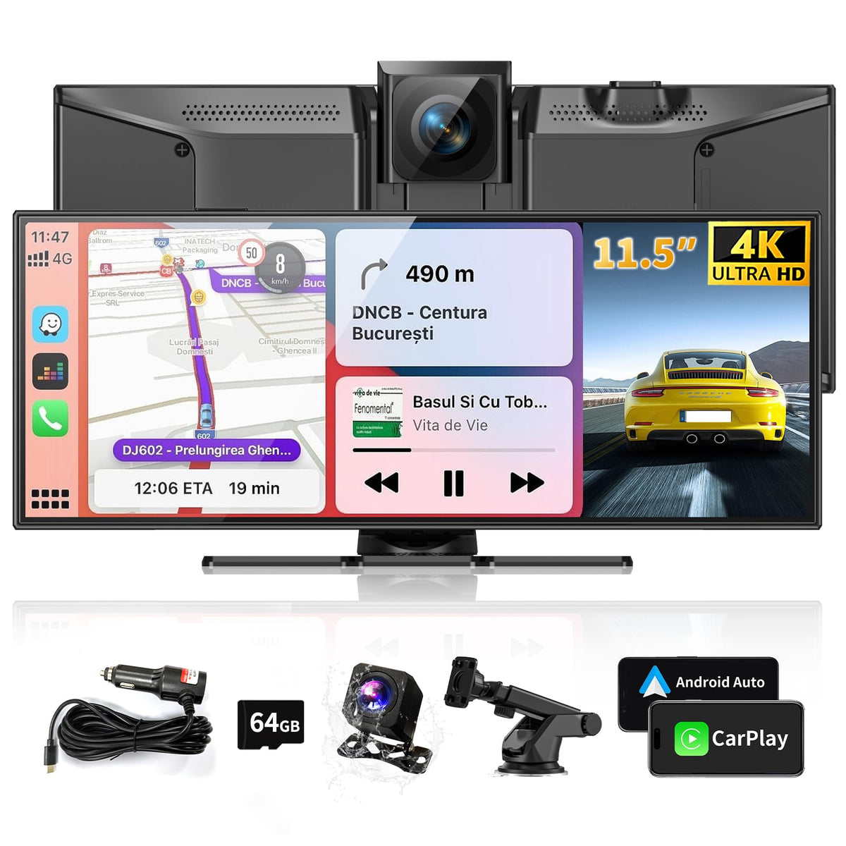 M CARKUMI 11.5-inch display for clearer in-car entertainment and safer viewing