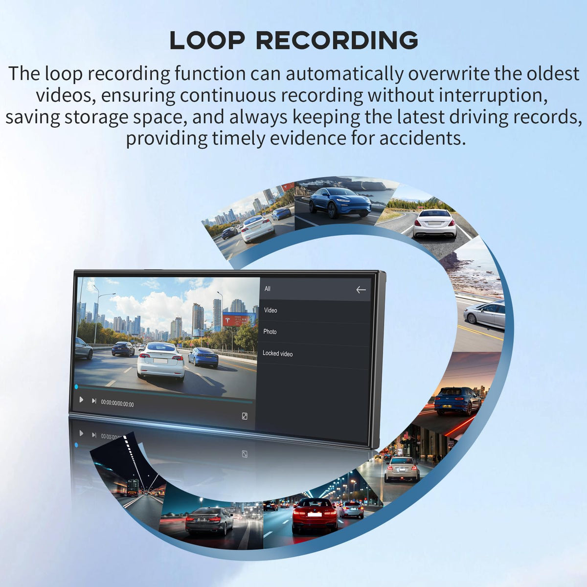 M CARKUMI app view lets you preview dashcam videos on phone