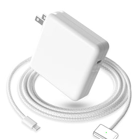 Mac Book Pro Charger front view showing adapter and cable, clear power solution