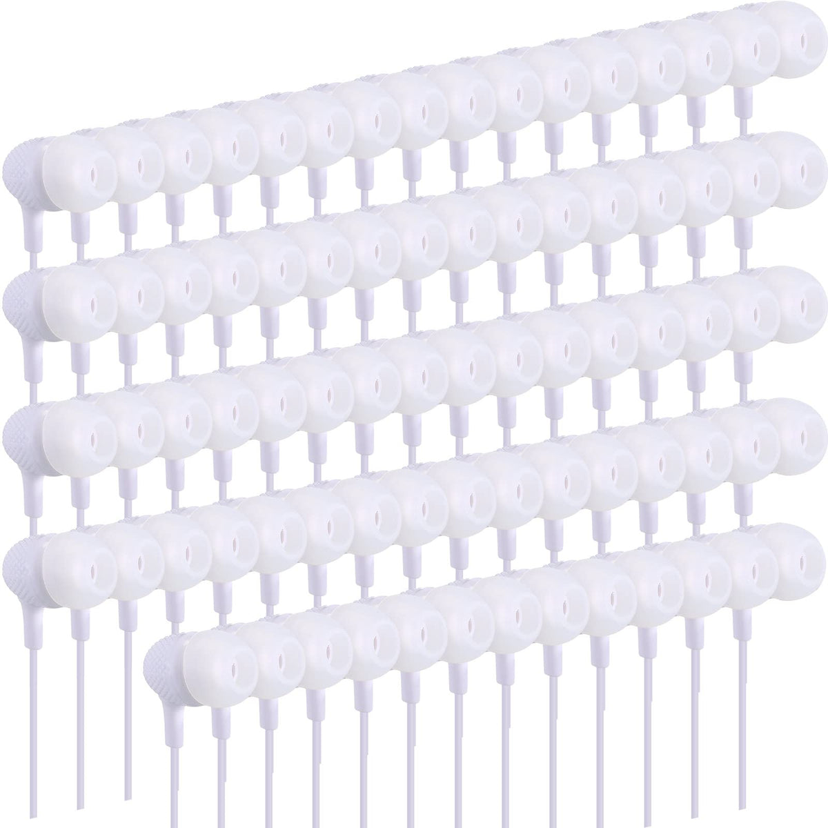 Macarrie earbuds 200-pack in white packaging for bulk office use.