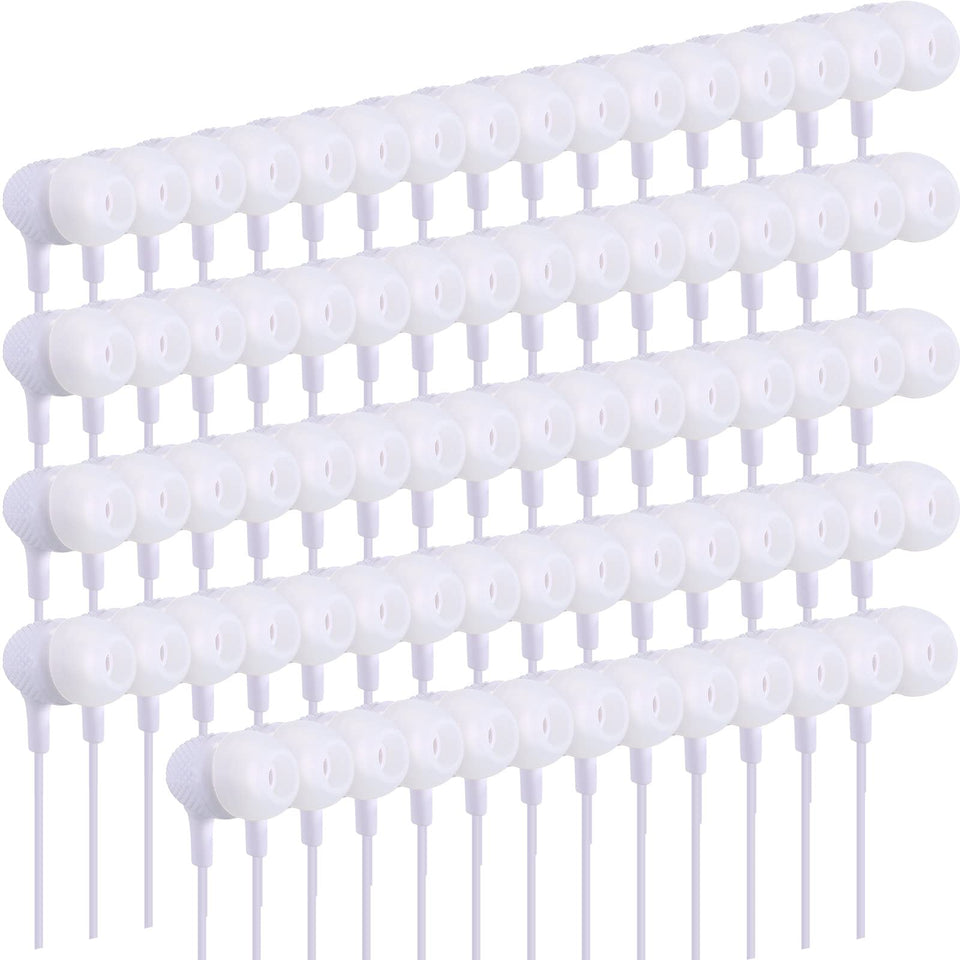 Macarrie earbuds 200-pack in white packaging for bulk office use.