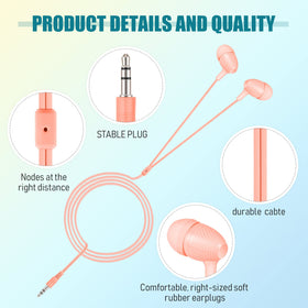 Macarrie earbuds with soft silicone tips for comfort.