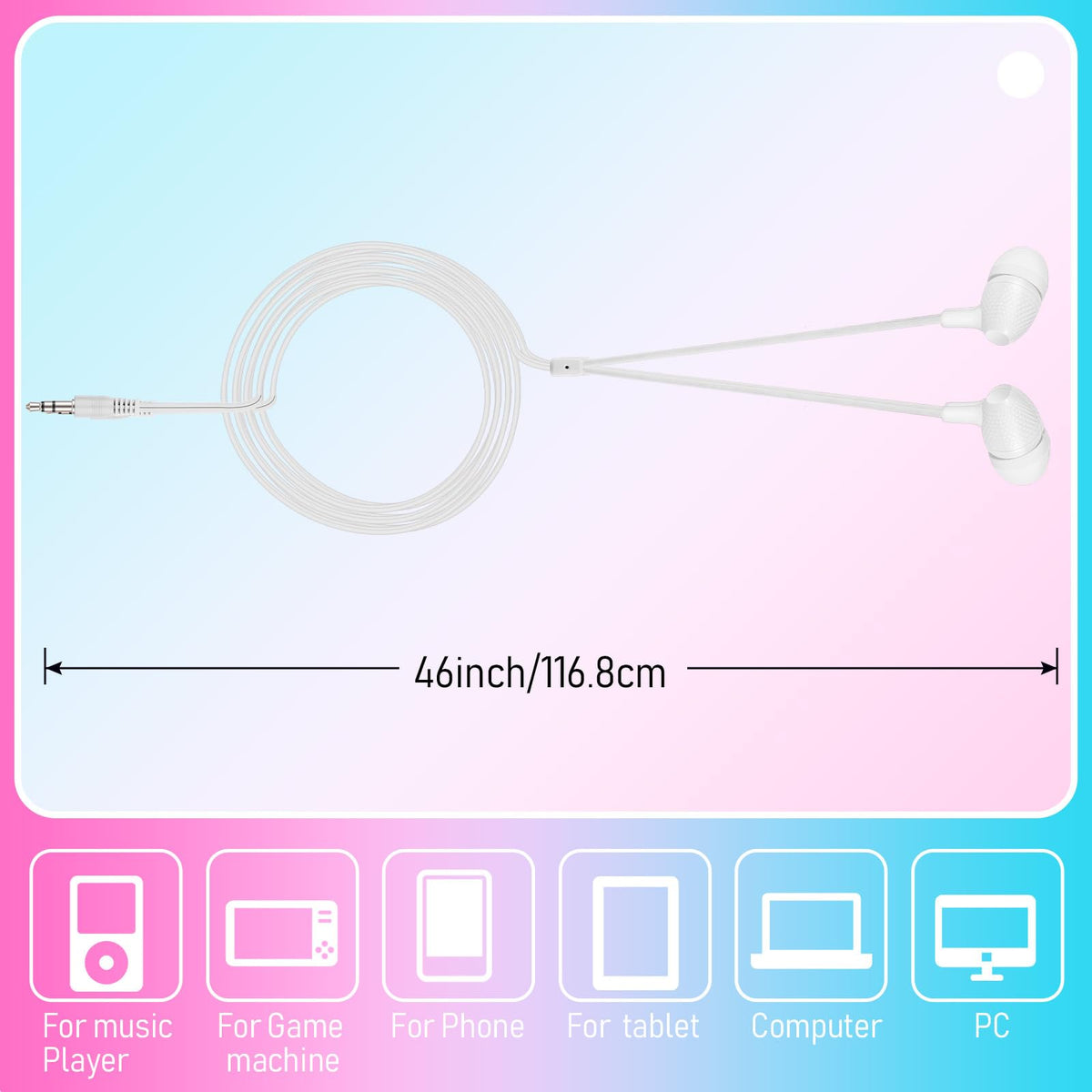 Macarrie earbuds suitable for libraries, offices, events, and gifts.