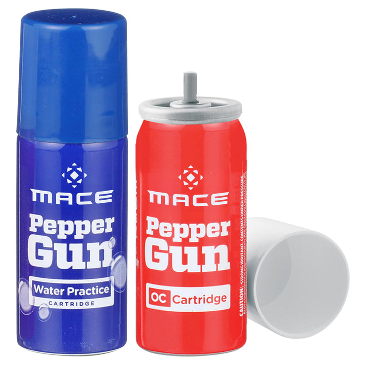 Mace front view of refill pack showing both cartridges and clear benefit