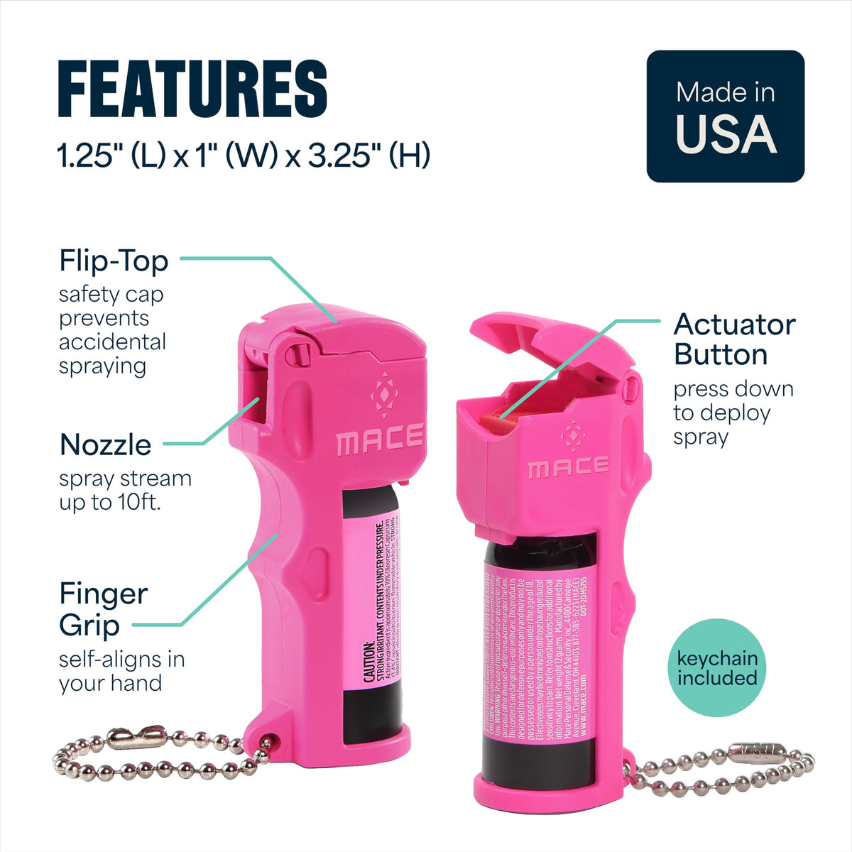 Mace neon pink kit blends style and safety.