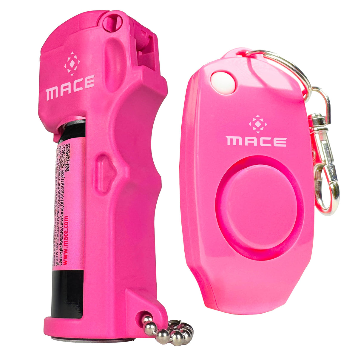 Mace personal safety alarm 130dB siren helps attract attention.