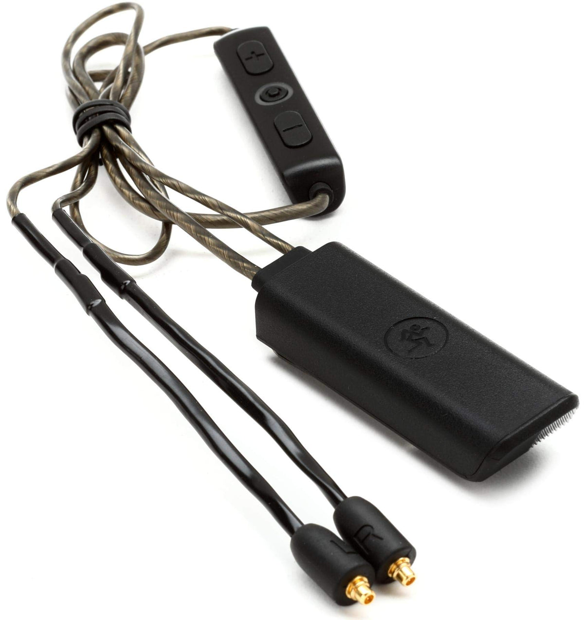 Mackie MP-BTA Bluetooth adapter for MP Series IEMs with inline mic for hands-free calls.