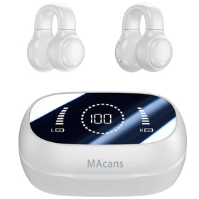 MAcnas earclips open-ear design for safe outdoor listening with ambient awareness.