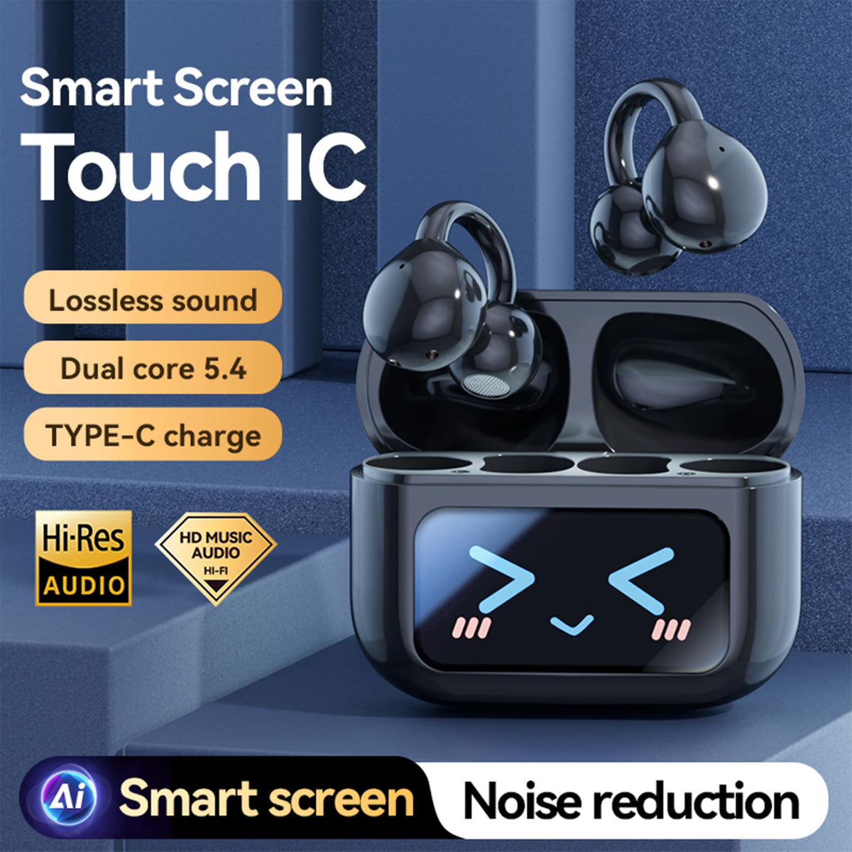 MAcnas LED touch-screen charging case close-up showing controls and battery