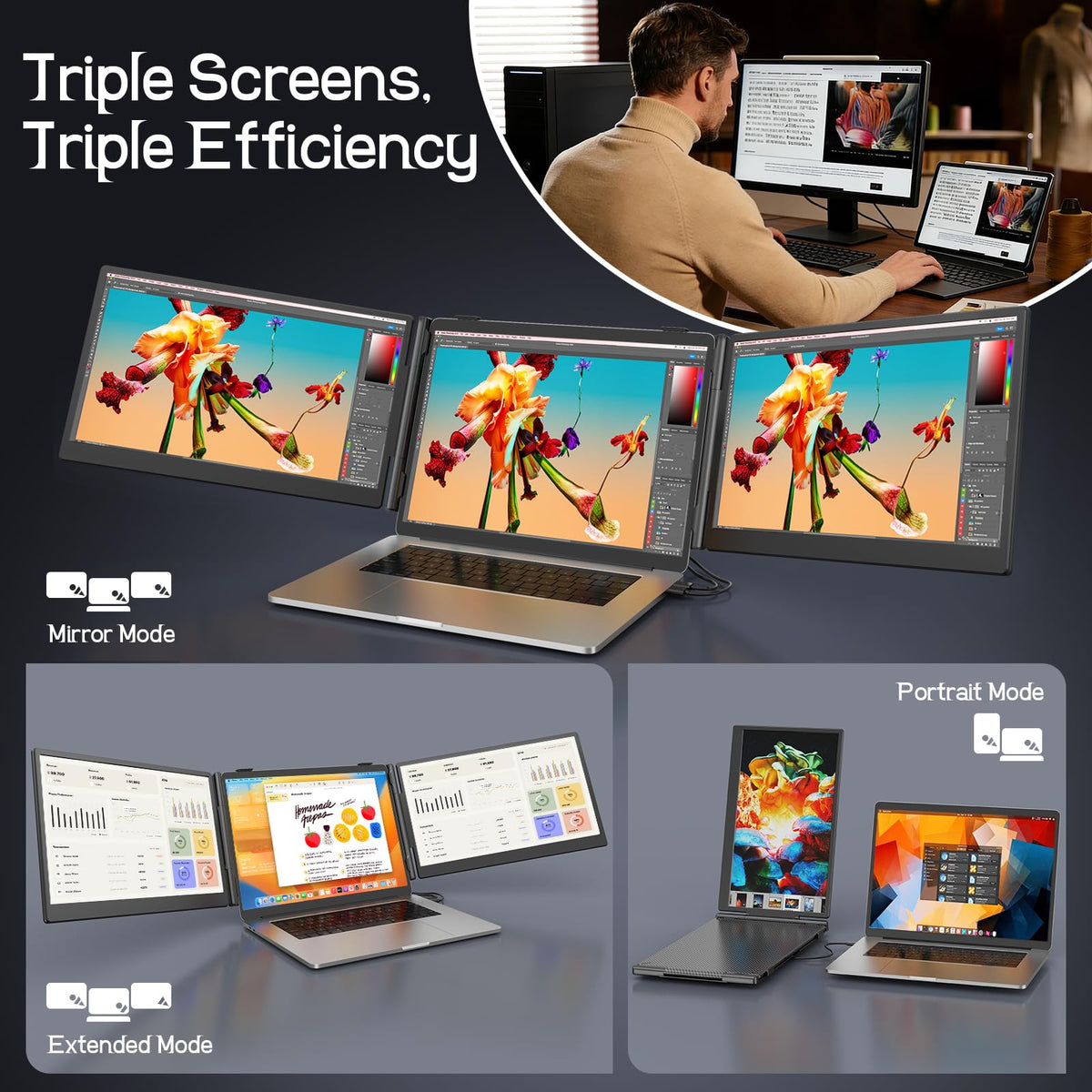 Macsecor travel monitor shows ultra-slim design for laptop expansion