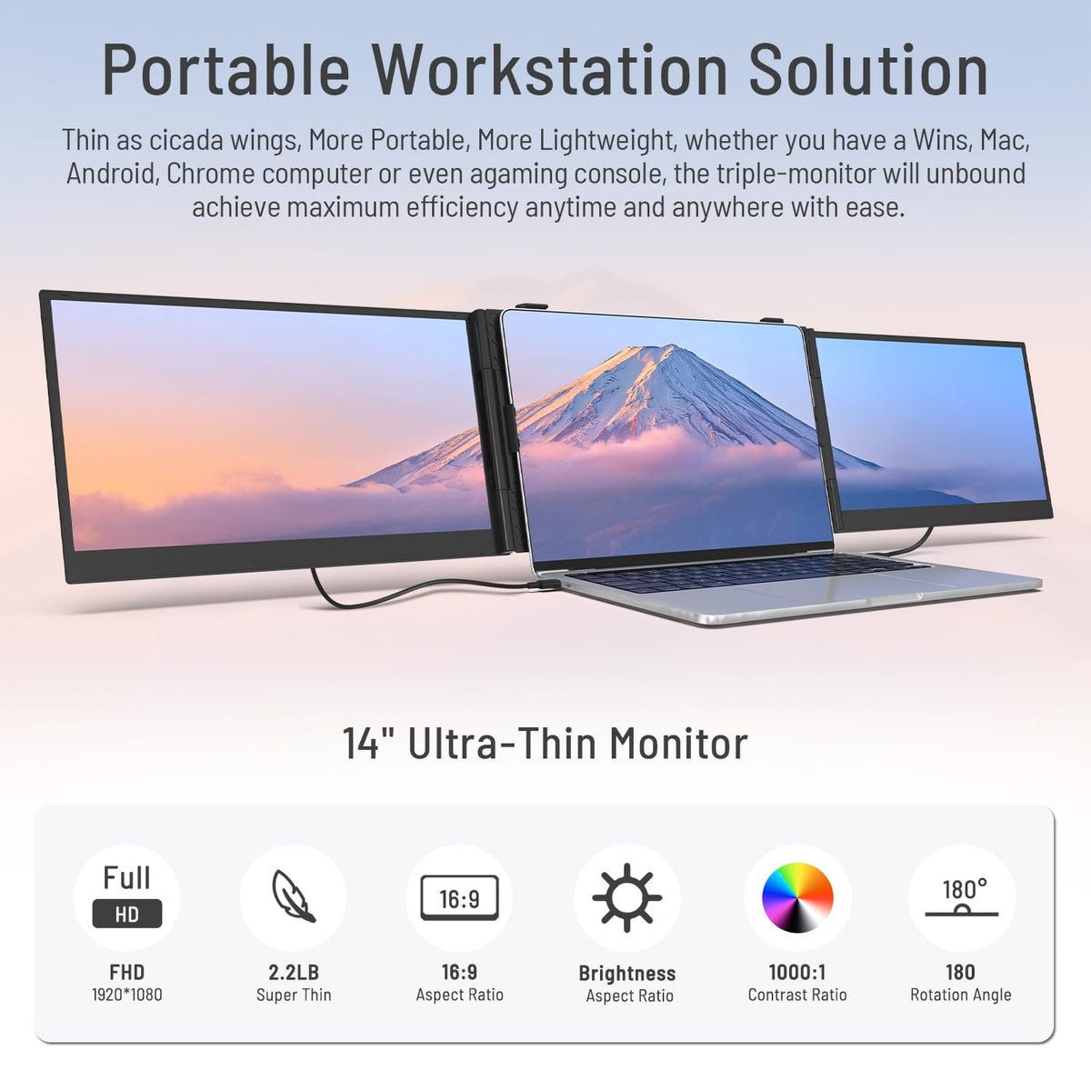 Macsecor ultra-slim 1080p monitor delivering vibrant colors for remote work.
