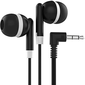 Maeline bulk earbuds black with 3.5mm plug, ideal for wholesale resale