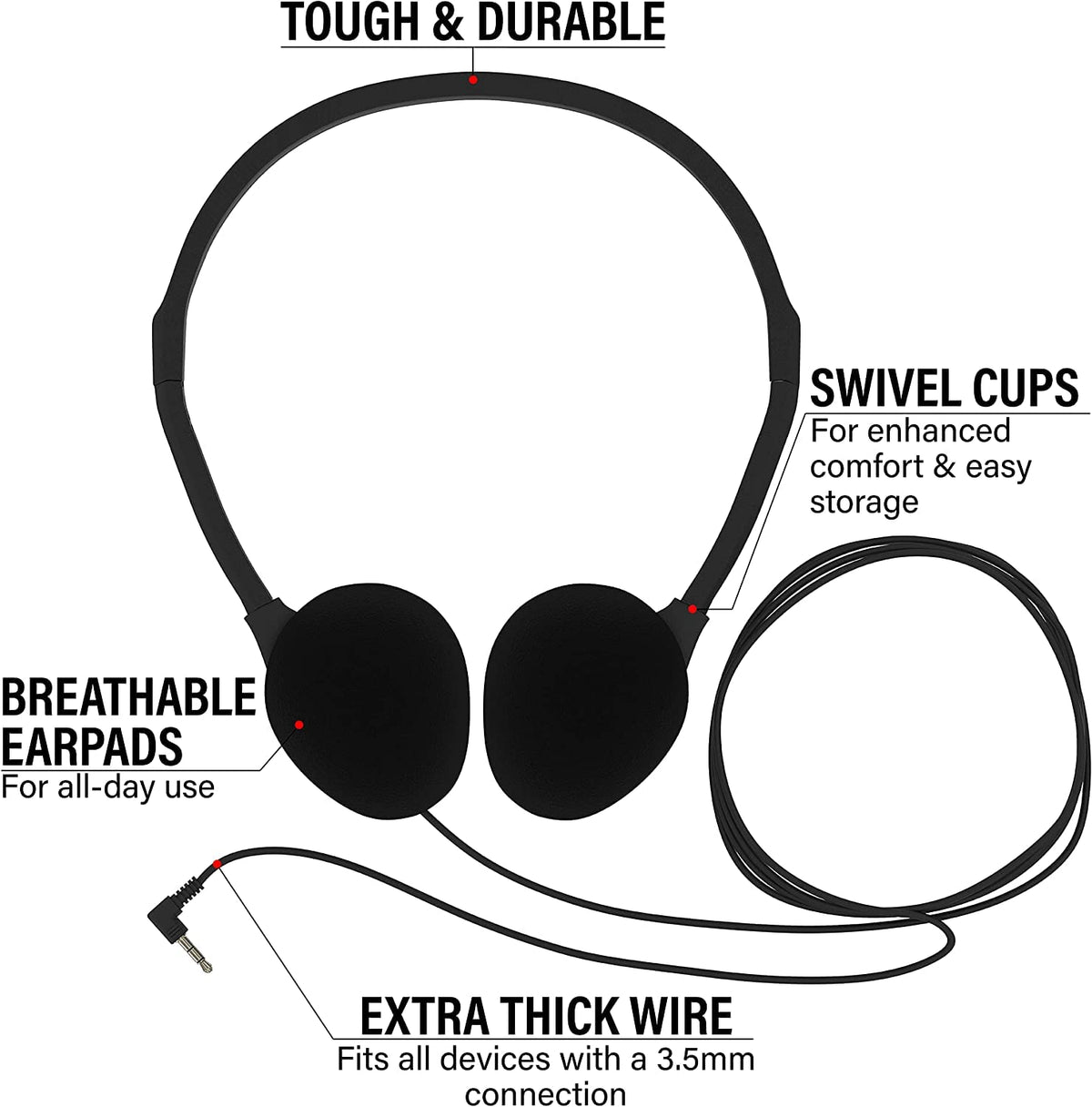 Maeline swivel ear cup rotated and resting on neck for convenient storage