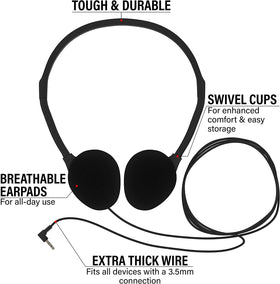 Maeline swivel ear cup rotated and resting on neck for convenient storage