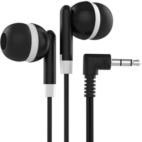 Maeline bulk orange earbuds with 3.5mm plug, easy use for kits and gifts