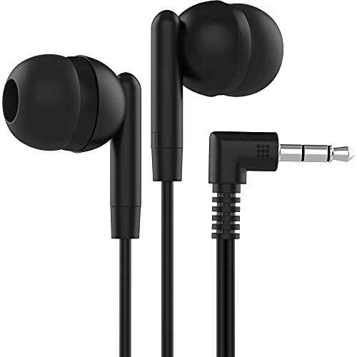 Maeline bulk earbuds jet black with 3.5 mm plug ideal for daily listening