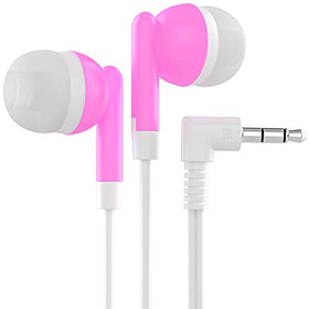 Maeline pink bulk earbuds 30-pack ready for classrooms and events